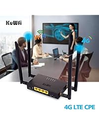 KuWFi 4G LTE Car WiFi Wireless Router 300Mbps Cat 4 High Speed Industry CPE with SIM Card Slot and 4pcs External Antennas for USA CA Mexico