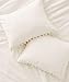 White Pom Pom Fringed Pillowcases Pillow Covers,18.9in x29.1in,Set of 2 (Full/Queen)