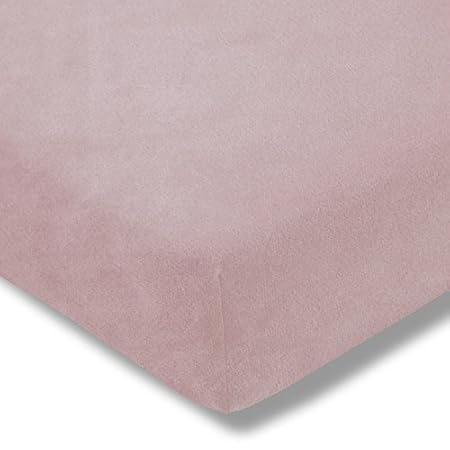 Estella Samt-Velours/Frottee Spannbettlaken Spannbetttuch verschiedene Größen und Farben 100 x 200 cm rosa