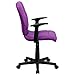 Flash Furniture Clayton Mid-Back Purple Quilted Vinyl Swivel Task Office Chair with Arms