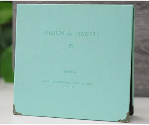 BCopter 100 Pockets Ticket Stub Diary Photo Album Binder Metal Corner for Commemorative Sports Movie Concert Postcard Memo Banknote Bill Collect Organizer Holder Booklet (Mint)