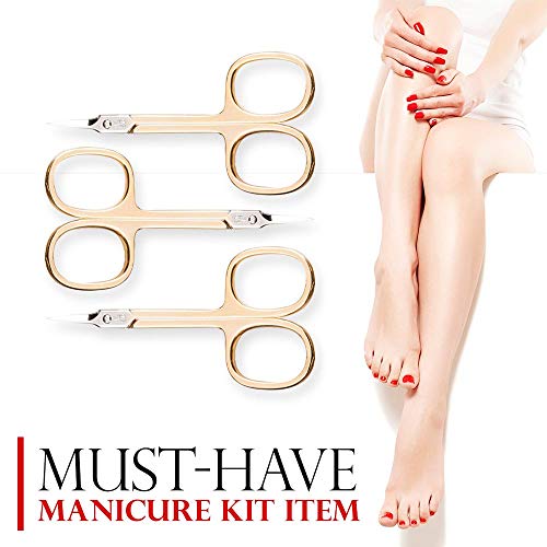 Titania Germany Solingen Tower Point Cuticle Scissors - Professional Grade Gold Plated Curved Manicure & Pedicure Trimmer - For Fingernails, Toenails, Dry Skin & Callus Cutting - Thumbnail 6
