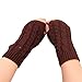 elegantstunning Fingerless Knitted Gloves with Thumb Hole Women Men Winter Fashion Solid Crochet