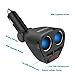 2 Sockets 12V/24V Cigarette Lighter Splitter, 120W 3.4A Dual USB Car Charger Adapter with Voltage Display (Black)