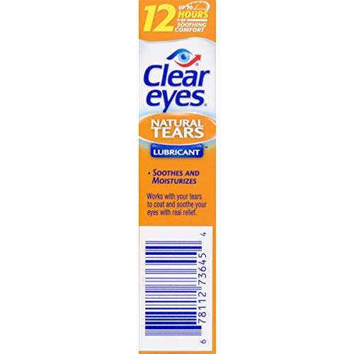 Clear Eyes Eye Drops, Natural Tears Lubricant,0.5 Fl Oz (Pack of 3) Natural Wonders Healthcare