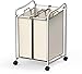 Simple Houseware 2-Bag Heavy Duty Rolling Laundry Sorter Cart, Chrome – 2 Section Removable Bags and Lockable Wheels for Laundry Room Organization