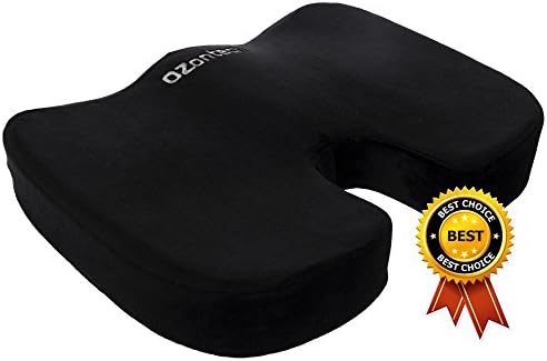 Seat Cushion Memory Foam - Soft. Orthopedically Designed For Sciatica - Coccyx - Tailbone - Lower Back Pain Relief. Ideal For Home - Office Chair - Wheelchair - Car. Non-slip Bottom. Carrying Bag.