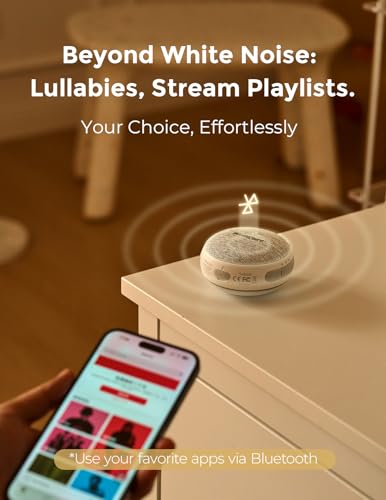 Momcozy Portable Sound Machine with Night Light, White Noise Sound Machine for Baby, 20 Soothing Sounds, Sound Therapy, Long-Lasting Power, Timer, Clips on Stroller, Baby Shower Gifts