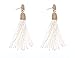 VK Accessories Bead Fringe Dangle Earrings Soriee Drop Earrings Beaded Tassel Ear Drop Pearl White 3