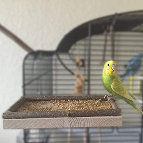 POPETPOP Bird Perch Stand Platform Natural Wood Playground Playing Board – Platform Bird Feeder Hamster Springboard Small Animals Parrot Cage Accessories -1020cm