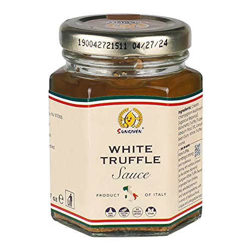 SUNGIVEN White Truffle Sauce, Made In Italy, Gluten Free, Non GMO