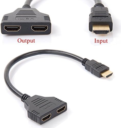 Sych 1080P HDMI Male To Dual HDMI Female 1 to 2 Way Splitter Cable Adapter Converter For HDTV/ DVD players/ PS3 / PS4/ and most LCD Projectors