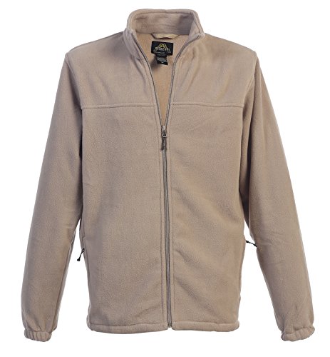 Gioberti mens full zip polar fleece jacket, khaki, larg…