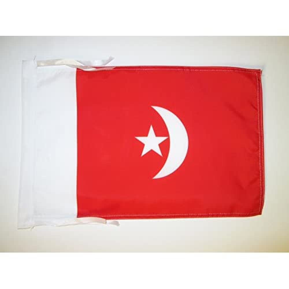 AZ FLAG - Umm al-Qaiwain Flag - 18'' x 12'' - 100% Polyester UAE Emirate of Umm al-Qaiwain Small Banner with Two Cords - Fade Resistant - Vivid Colors - 18x12 in - 45x30 Cm — image 1