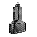 CORNMI Car Charger , Carbon Fiber Material 3 USB Port Car Charger with Quick Charge 2.0 Technology for Smartphones and Tablets (Carbon Fiber Material)