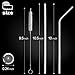 Set of 16 Stainless Steel Straws Ultra Long 10.5 Inch Drinking Metal Straws For Tumblers Rumblers Cold Beverage (8 Straight|8 Bent|4 Brushes)