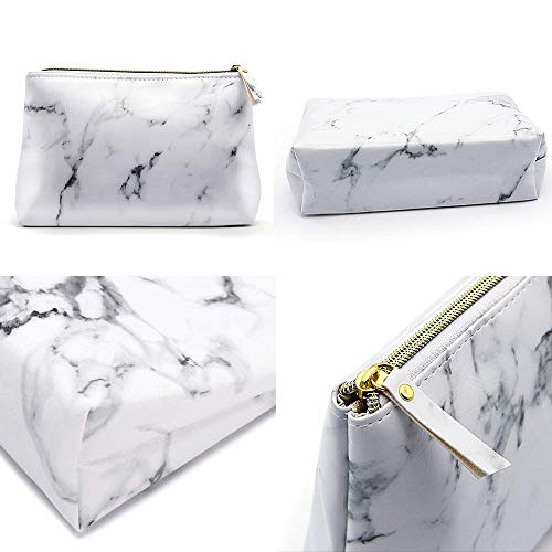 Marble Makeup Bags,LKE Cosmetic Display Cases Waterproof Marble Travel Cases Portable Makeup Bags Makeup Organizers(8.66x6.3x2.36Inches) (Marble Makeup Bags)