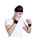 Beace Sweatband Sports Headband/Wristband for Men & Women - 3PCS / 6PCS Moisture Wicking Athletic Cotton Terry Cloth Sweatband for Tennis, Basketball, Running, Gym, Working Out
