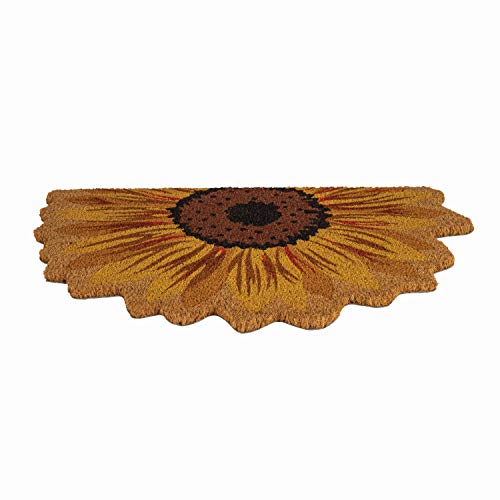 Notrax Sunflower, VinylBacked Natural Coir Doormat, Entry Mat for