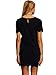 Romwe Women's Short Sleeve Casual A-Line Mini Party Dress Black L