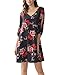 ROOSEY Women's Beach Floral Shift Dress V Neck Cold Shoulder Open Sleeves Tunic
