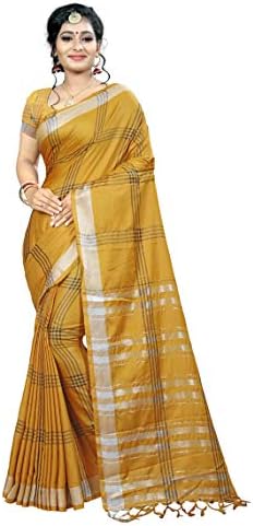Richa Fashion World Fancy Linen Saree With Blouse Piece