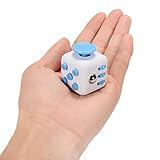 FidgetKool 1pcs Pressure Relief Fidget Toys Dice Cube Relieves Stress and Anxiety for Children and Adults Add and ADHD Toys Gifts White and Blue