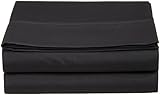 Luxury twin flat sheet brushed microfiber, Black