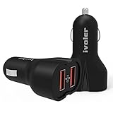 iVoler 36W 2 Ports Dual Quick Charge 3.0 USB Car Charger [2xQC 3.0 Port] for Samsung Galaxy Note 5, S7/S7 Edge/S6/Edge/+,Nexus 6P/5X,LG G5 and More [QC 2.0 & Type C Compatible]