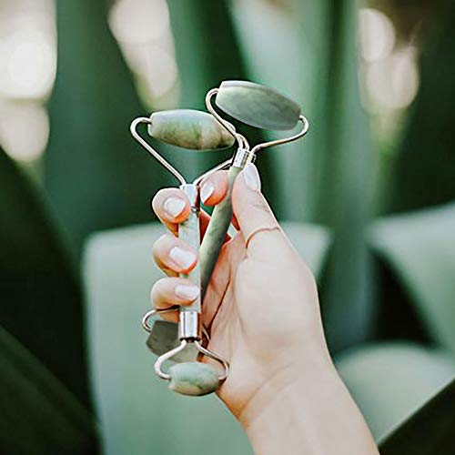 Jade Roller Massage Tool for Youth and Beauty - Lymphatic Drainage Tool for Face, Neck, Body - Anti Aging Treatment - Reduces Wrinkles and Fine Lines - Original Jade Stone