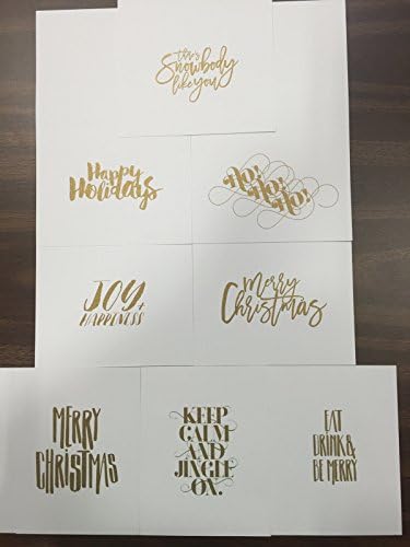 Assorted Holiday Card Pack - Set of 32 cards - 8 Designs (4 of each) - Blank inside - Matching Blank Envelopes Included