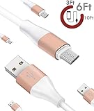 Zeuste Micro USB Charging Cable, Gold, 3 Pack (3-Feet, 6-Feet and 10-Feet)