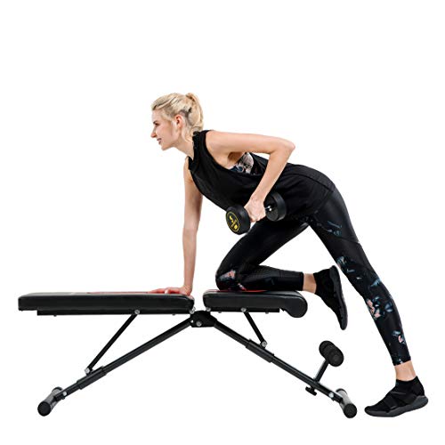 Vanswe Adjustable Weight Bench Foldable Flat/Incline/Decline Utility Exercise Workout Bench Sit Up Home Gym Equipment for Full Body Workout - Thumbnail 6