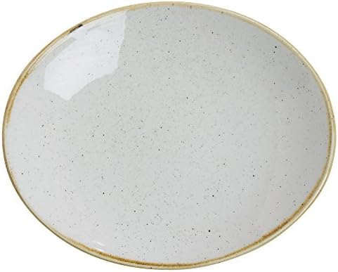 Churchill Super Vitrified Stonecast China Barley Oval Coupe Plate - 7 3/4"L x 6 3/8"W x 1 1/4"H