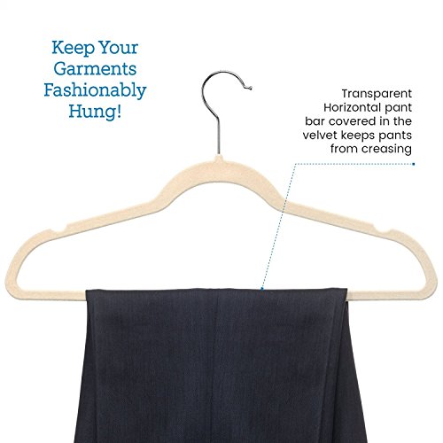 image for ZOBER Premium Quality Space Saving Velvet Hangers Strong and Durable H