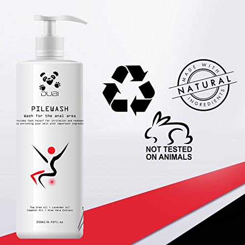 Pilewash Hemorrhoid Wash Liquid Soap with Tea Tree Oil, Aloe Vera & Lavender Oil Alleviates