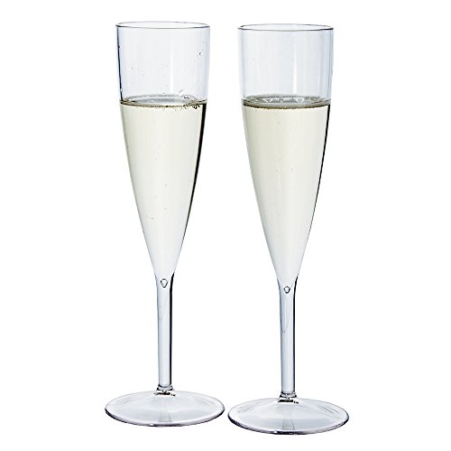US Acrylic Plastic Reusable Champagne Flute (Set of 12) Clear 5oz Stems