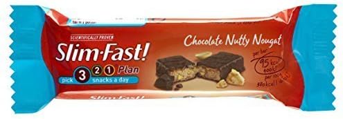 Slim Fast Snack Bar Chocolate Nutty Nougat - 25 g, Pack of 24 by Unilever UK Ltd