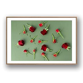 Framed Canvas Wall Art for Living Room, Bedroom Rose Flowers Canvas Prints for Modern Home Decoration Ready to Hang - 16"x24" inches