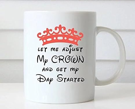 Taza de cerámica con texto en inglés "Queen Crown Monogrammed Words", taza