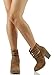 Soda Women's Kelly Cut Out Strappy Stacked Chunky Ankle Bootie