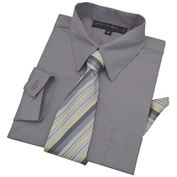Johnnie Lene Boys Dress Shirt with Tie and