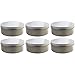 16 oz Silver Shallow Low Profile Metal Tin Containers with Screw Top Twist Lids (6 Pack)