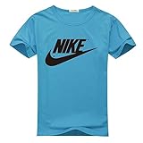 Nike Logo Customized Men's Classic Cotton T-Shirt X-Large Light Blue