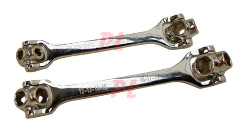 Click Here to See More Images 2 pc Dog Bone 8 in 1 Socket Wrench Set SAE MM Socket