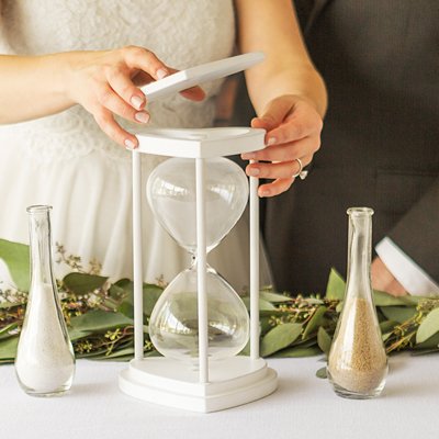 Cathy's Concepts Personalized Hourglass Sand Ceremony, Silver - Thumbnail 3