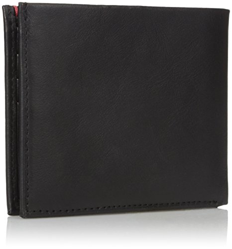 Guess Men's Julian Double Billfold Wallet, Black/Red, One Size