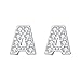 EVER FAITH Initial Earrings 925 Sterling Silver White Cubic Zirconia Tiny Alphabet Letter Stud Earring for Woman Sensitive Ears