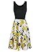 Ineffable Women's Casual Pockets Sleeveless Patchwork Cocktail Party Tank Dress
