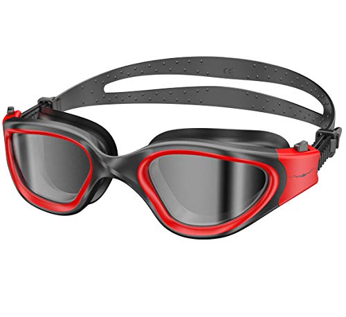 AqtivAqua Swim Goggles Swimming Goggles for Adult Men Women Kids Youth Girls Boys Childrens DX (Red/Black Color) - Thumbnail 2